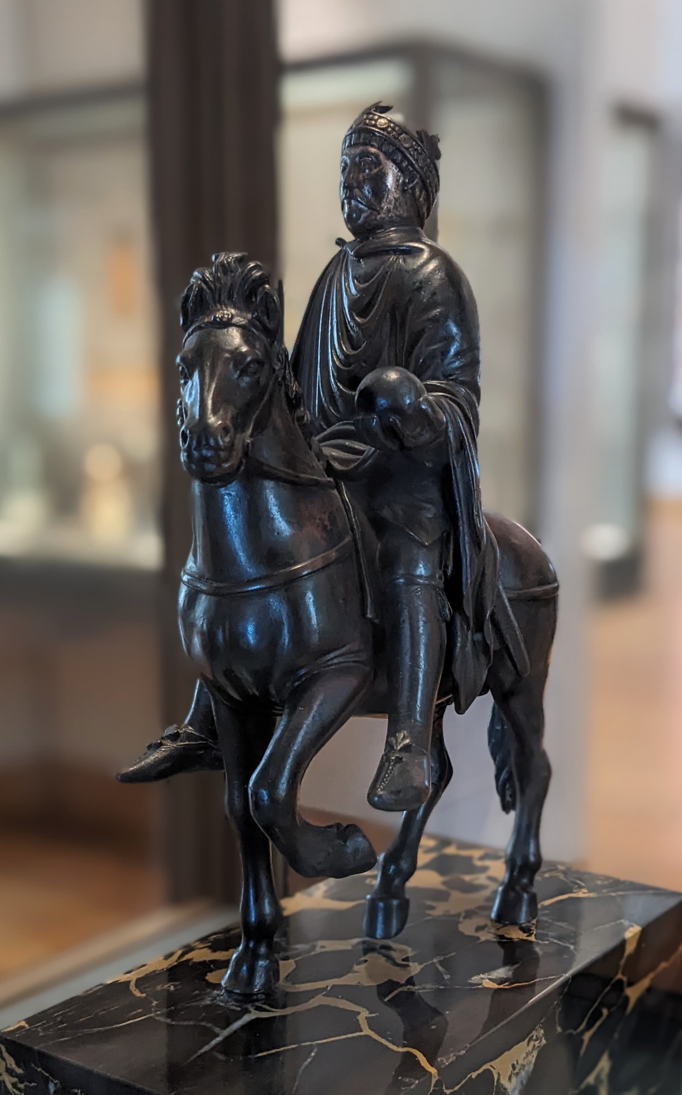 Equestrian statuette known as Charlemagne, Carolingian bronze of the 9th century kept at the Louvre