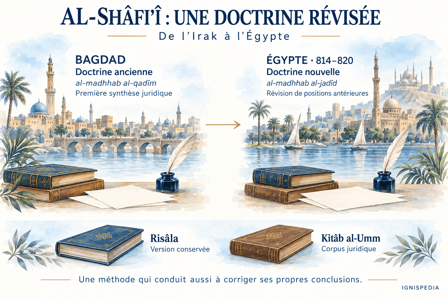 Comparaison entre la doctrine ancienne élaborée à Bagdad et la doctrine nouvelle développée en Égypte.