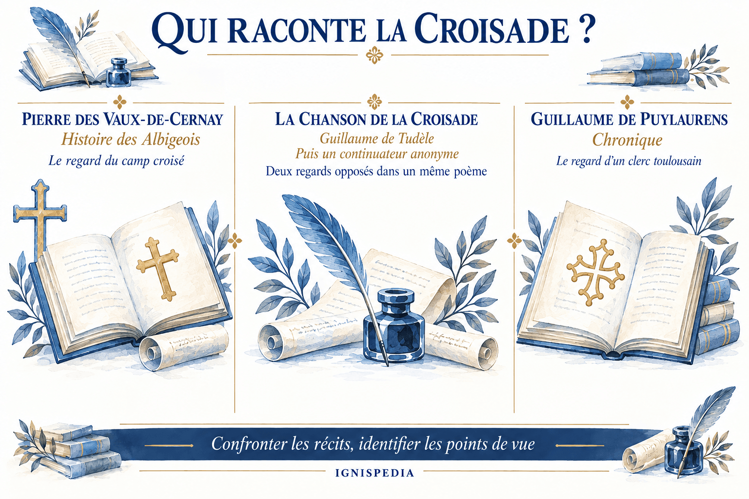 Three narratives of the crusade and their authors' points of view