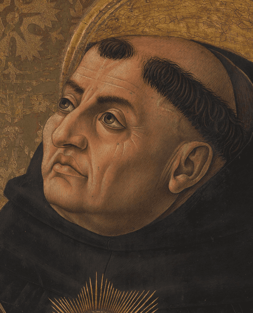 Santo Tomás de Aquino en el cuadro de Carlo Crivelli, 1476