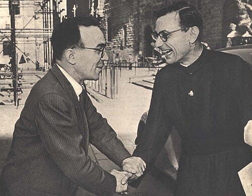 Jean Daniélou con Giorgio La Pira en Florencia en junio de 1953