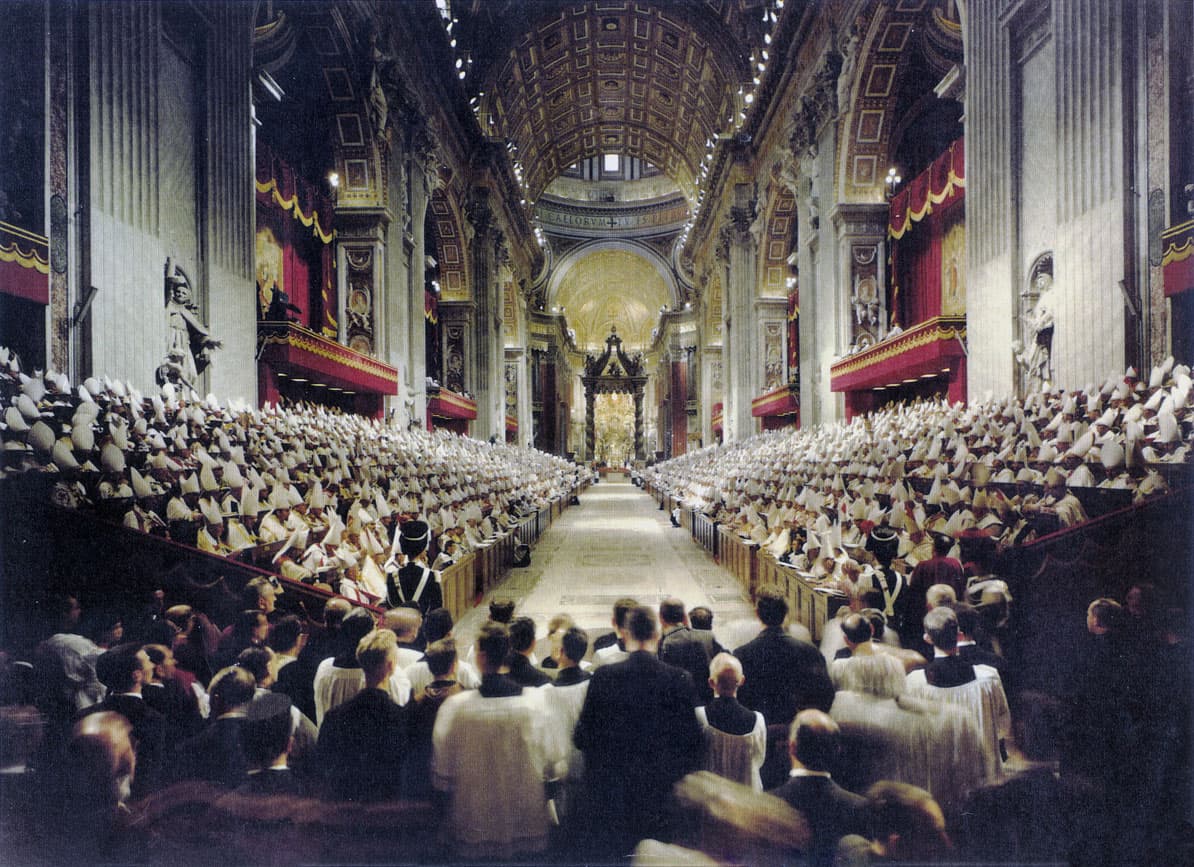 El concilio Vaticano II en sesión en la basílica de San Pedro en octubre de 1962