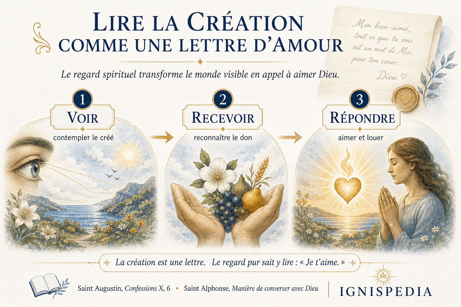 Infografica sulla lettura spirituale della creazione come lettera d'amore