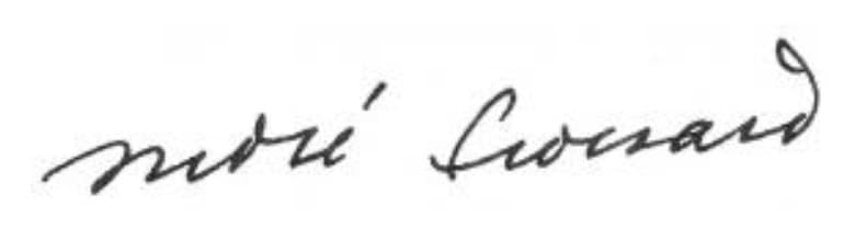 Signature autographe d'André Frossard, conservée par l'Académie française