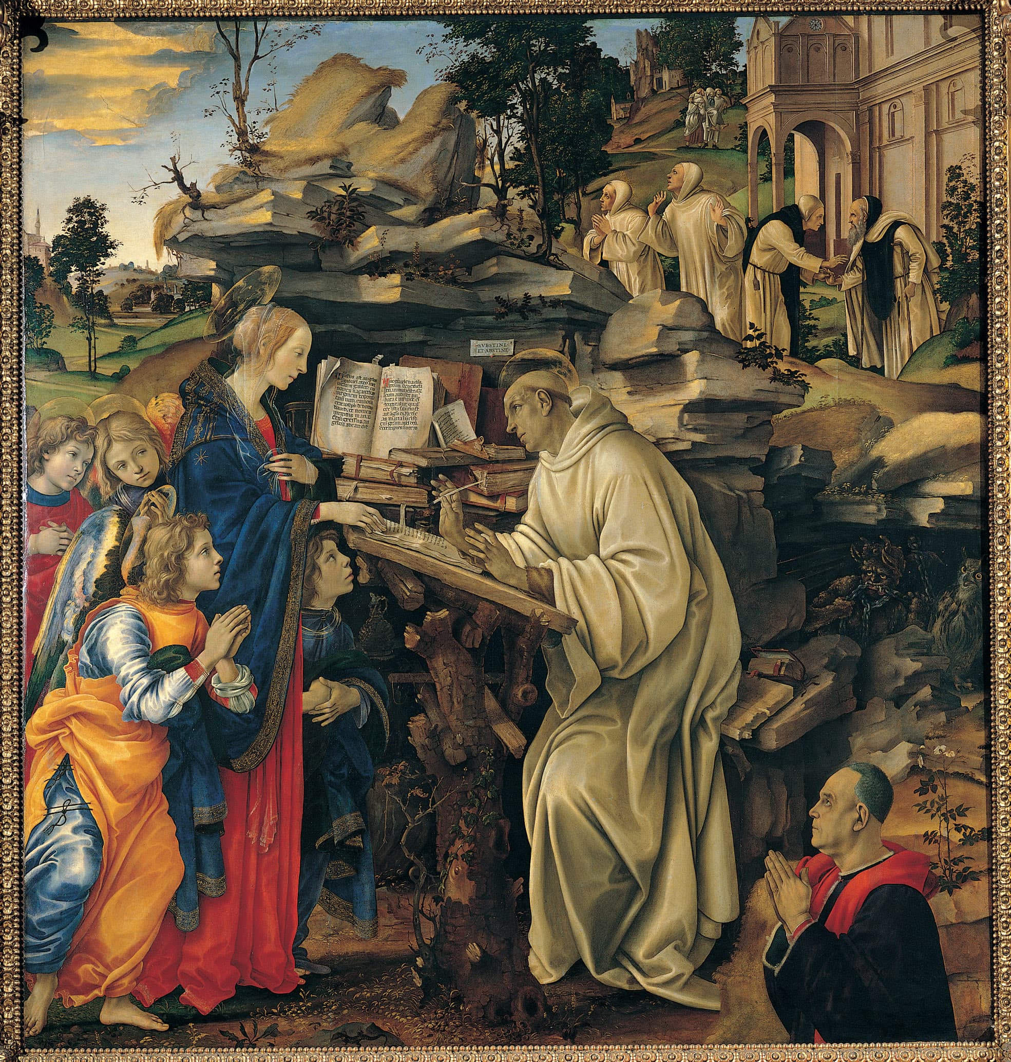 The Virgin appearing to Saint Bernard, painting by Filippino Lippi
