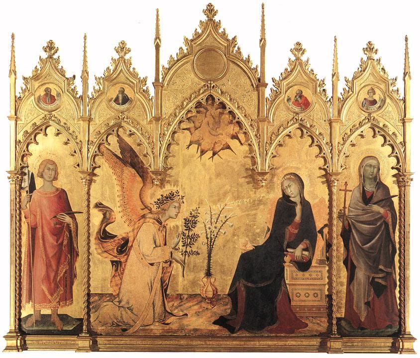The Annunciation painted by Simone Martini and Lippo Memmi in 1333