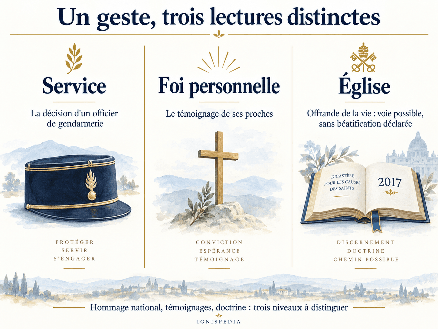 Trois lectures distinctes du geste d'Arnaud Beltrame : service, foi personnelle et droit de l'Église