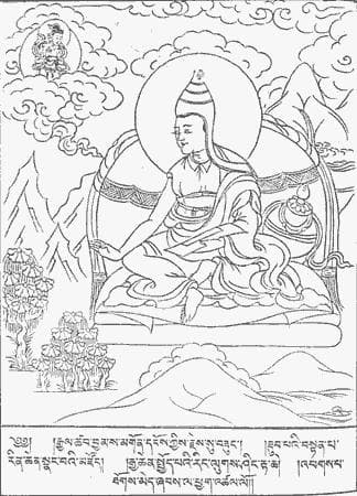Rappresentazione tradizionale di Asanga, cofondatore della scuola Yogācāra