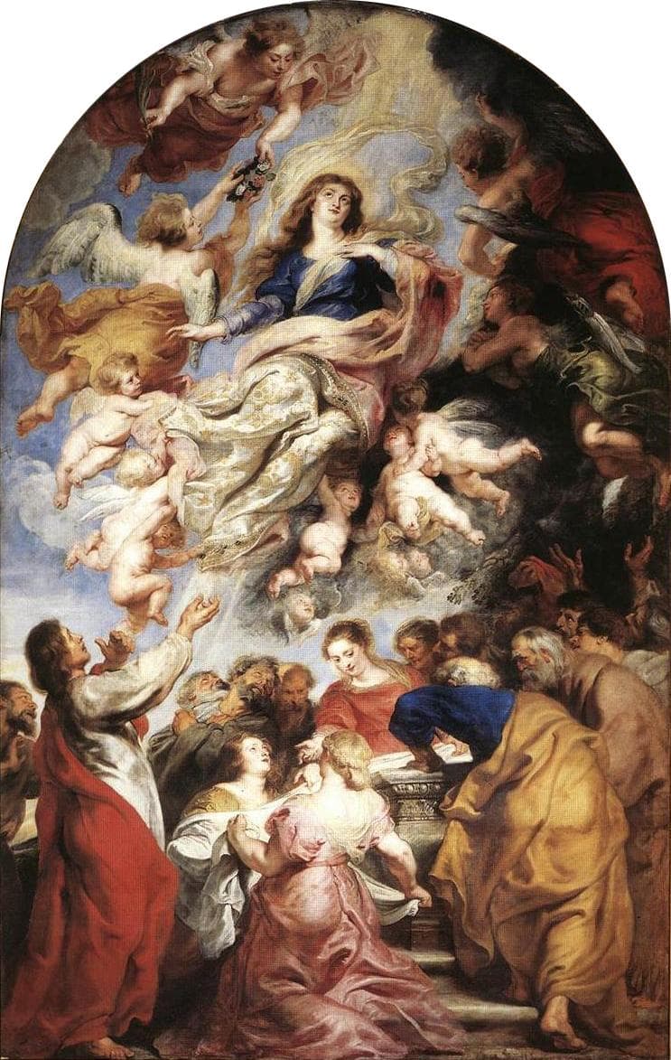 Nanebevzetí Panny Marie od Petera Paula Rubense, 1626, katedrála Panny Marie v Antverpách