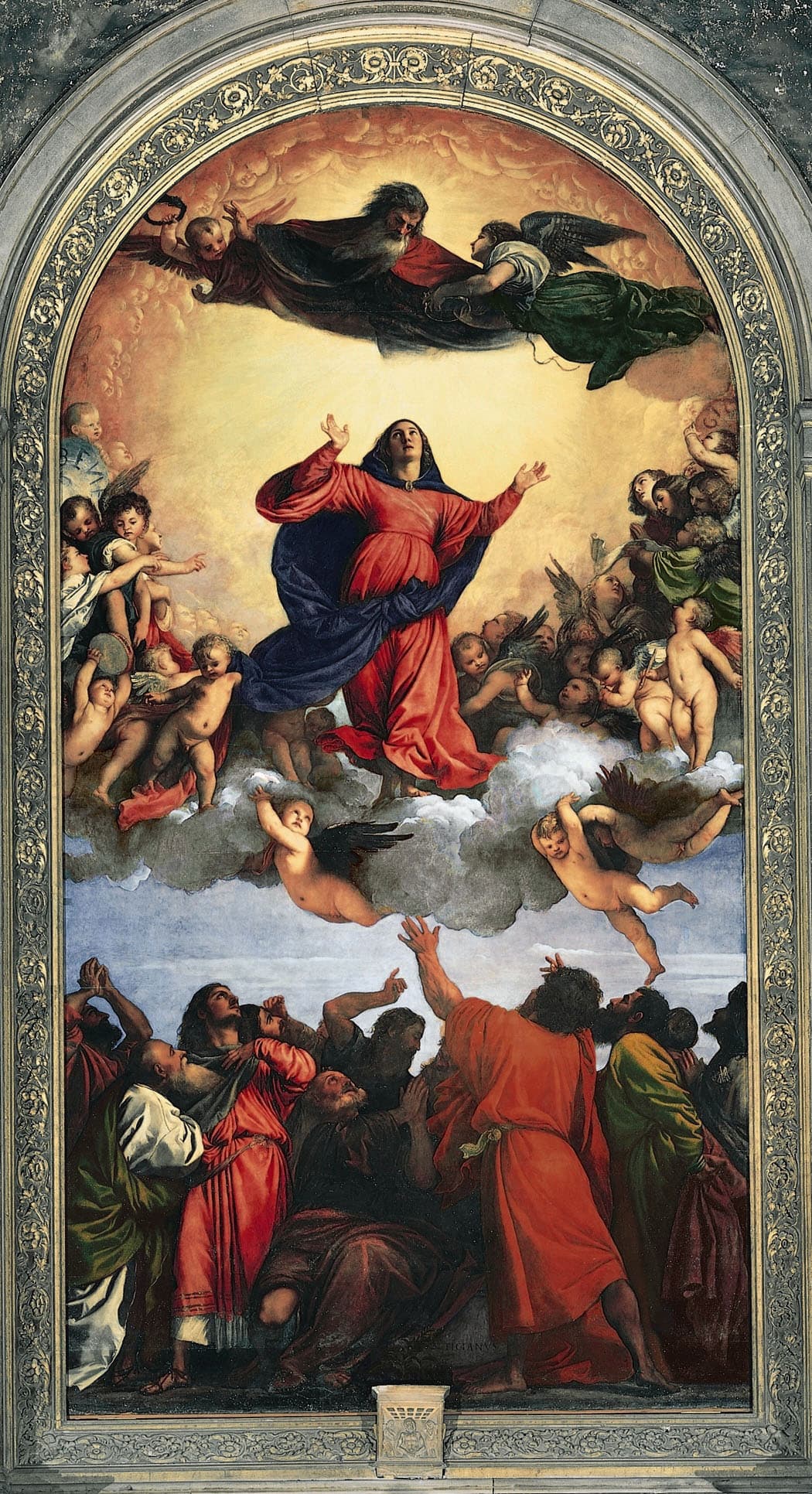 Nanebevzetí Panny Marie od Tiziana, kostel Frari, Benátky, 1516-1518
