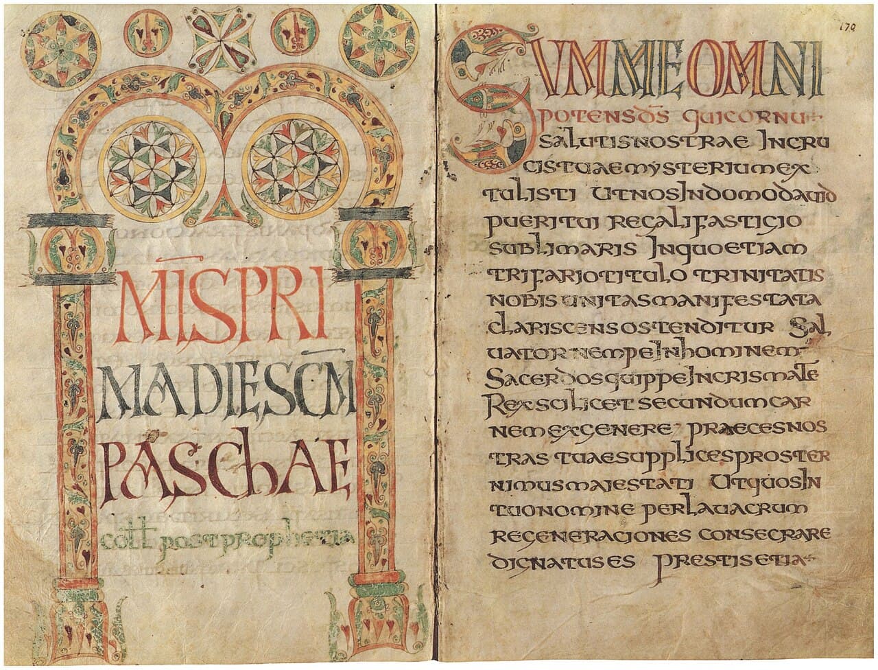 Bifolio of the Missale Gothicum, manuscript kept at the Vatican Library