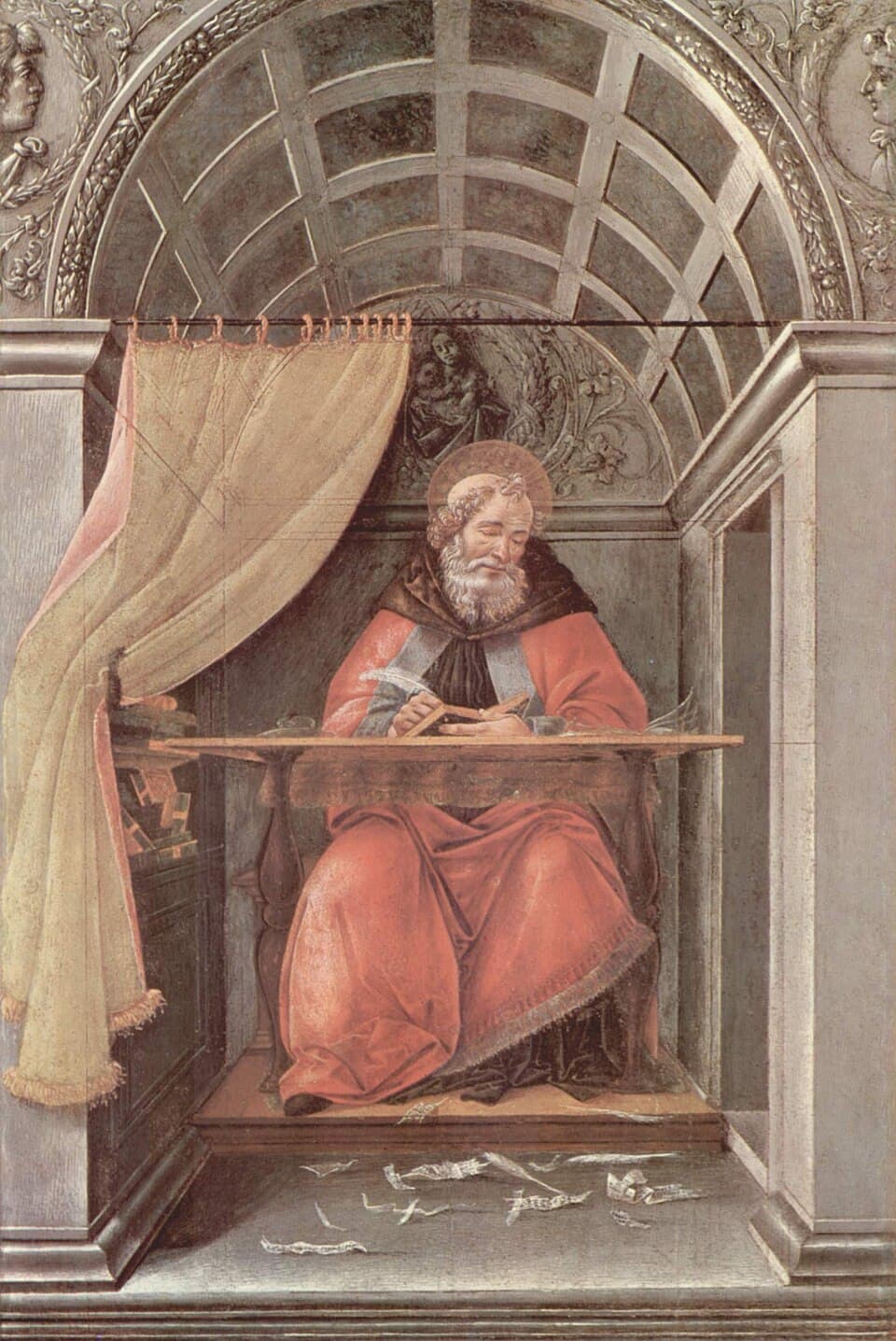 Monaco cistercense in meditazione sulla Sacra Scrittura — illustrazione della lectio divina, primo degli aiuti tradizionali alla preghiera