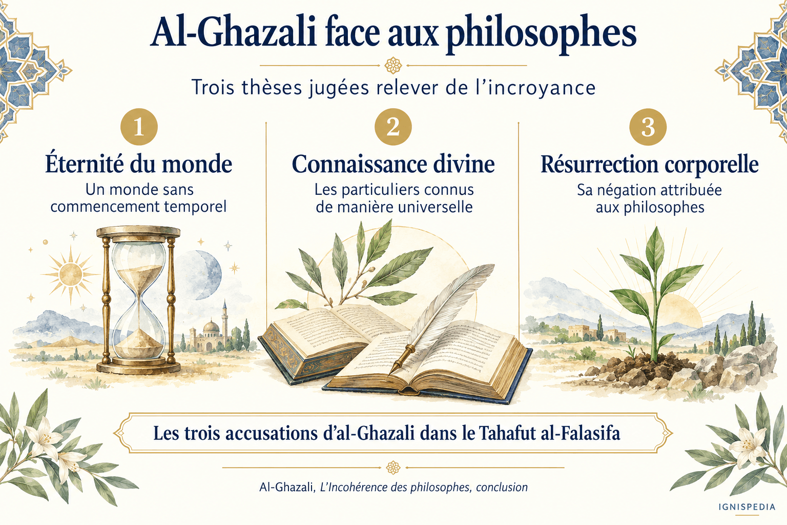 Les trois thèses visées par l’accusation d’incroyance chez al-Ghazali