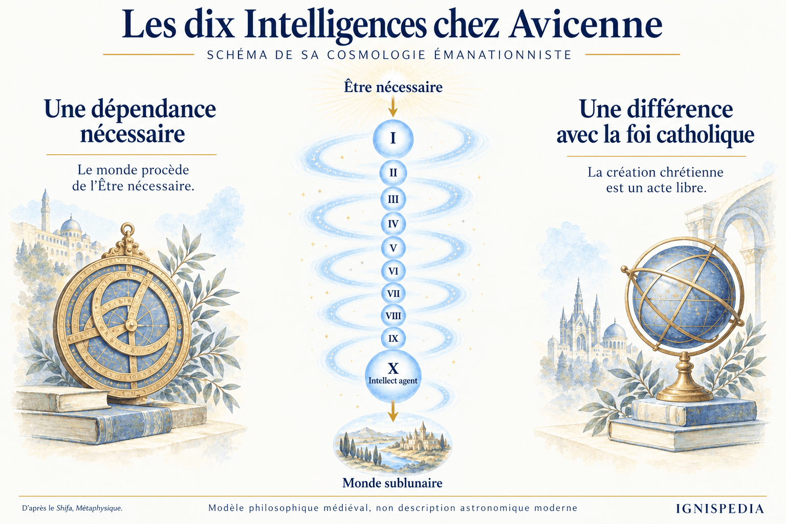 La hiérarchie des dix Intelligences selon la cosmologie médiévale d’Avicenne