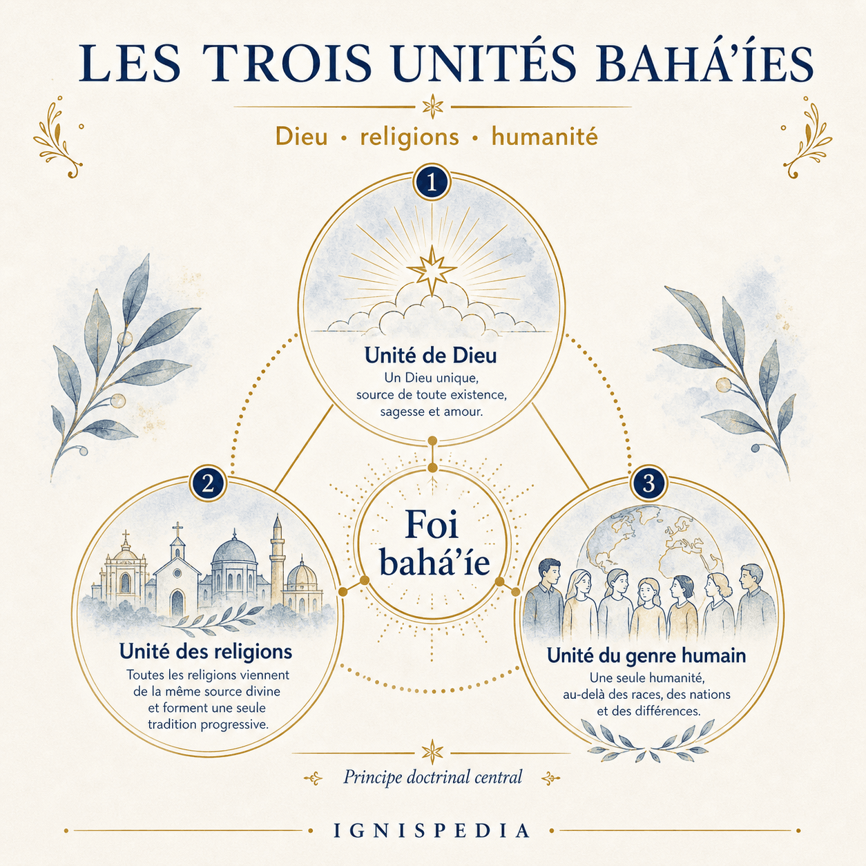 Les trois unités bahá'íes : Dieu, religions, humanité