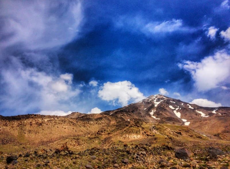 Mount Damavand in the Alborz range, Mazandaran region