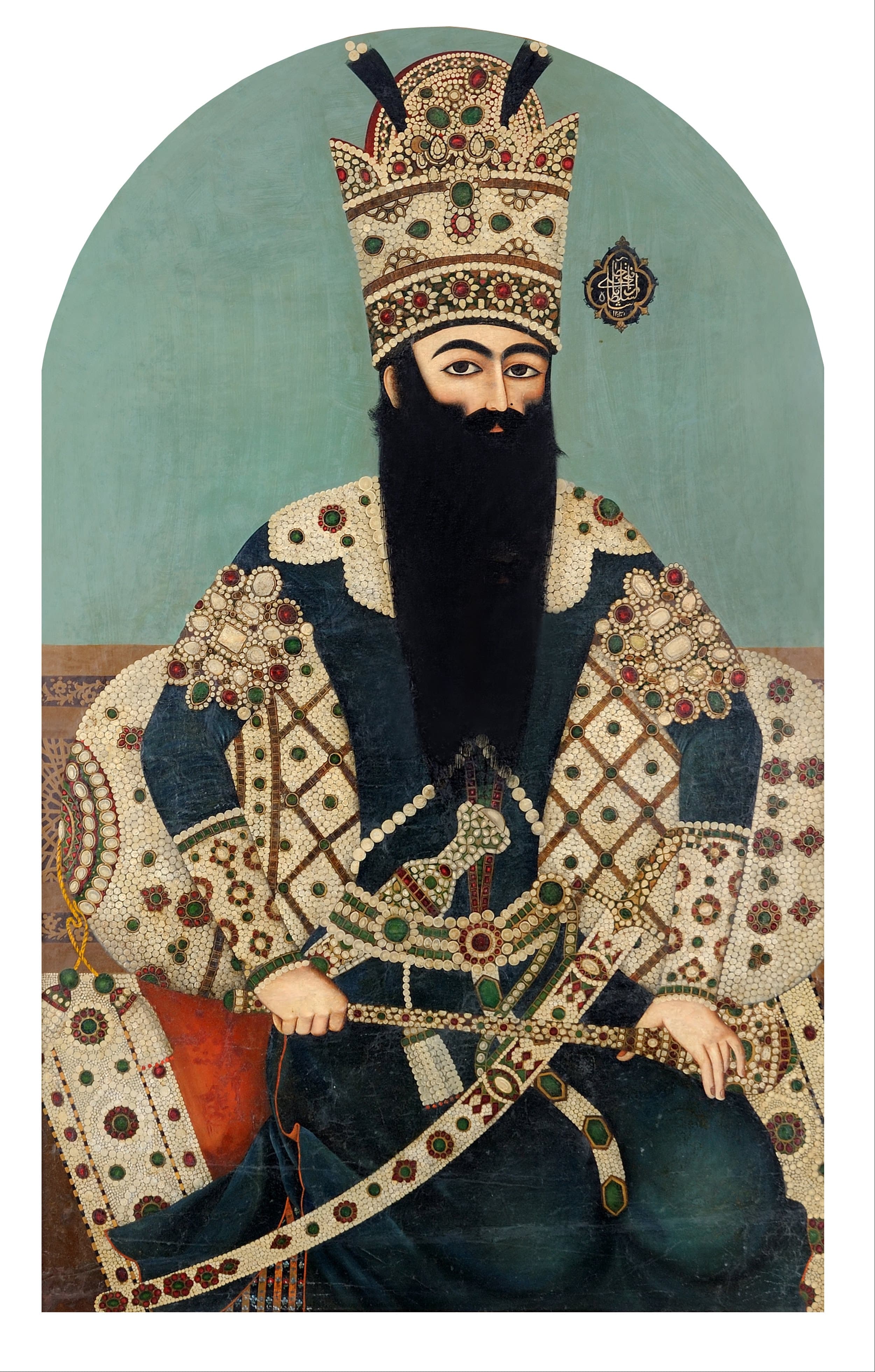 Portrait of Fath-Ali Shah Qajar, painted by Mihr Ali in 1816