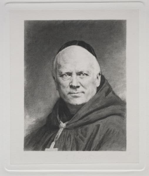 Portrait gravé de Dom Prosper Guéranger par Claude-Ferdinand Gaillard.