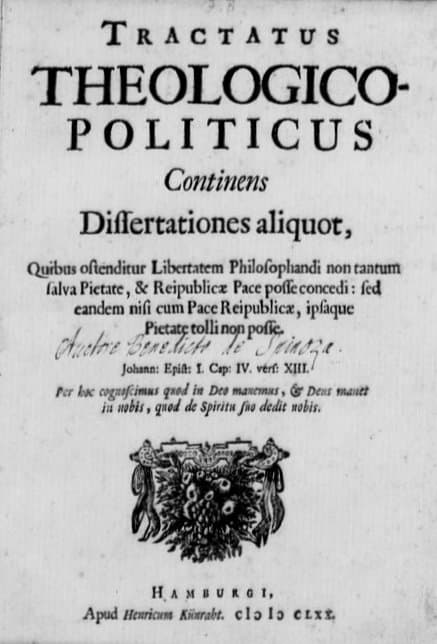 Page de titre latine du Traité théologico-politique, édition de 1670.