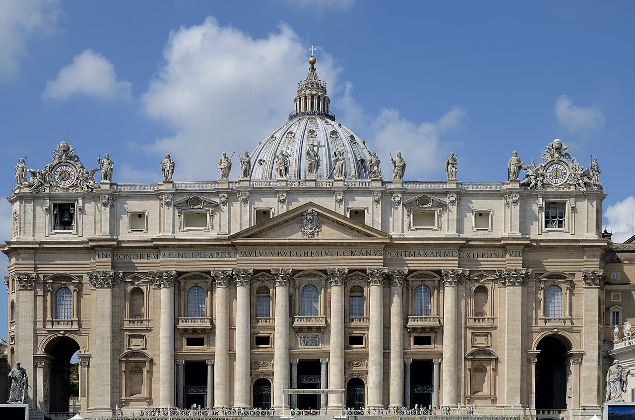 Facade by Carlo Maderno and dome of St Peter's Basilica