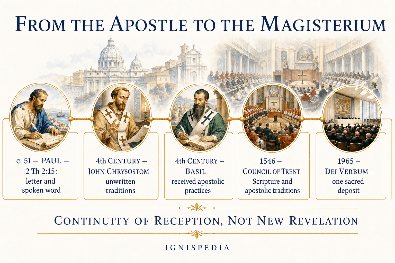 Timeline of the reception of apostolic Tradition from Saint Paul to Dei Verbum