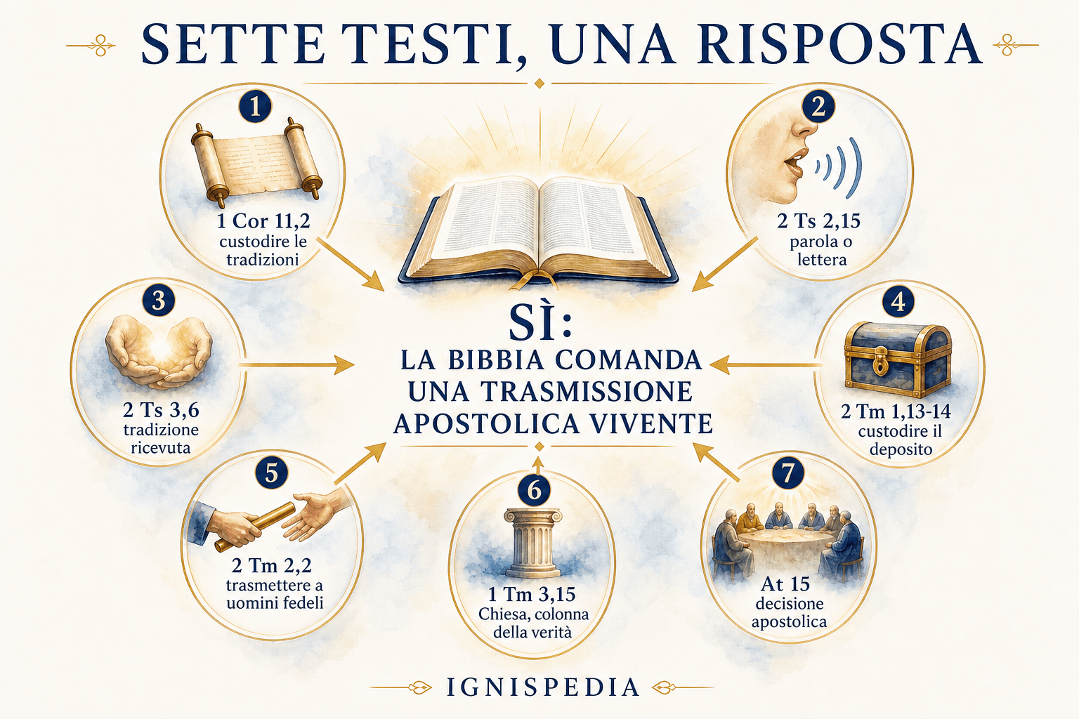 Sintesi di sette testi biblici che attestano la trasmissione apostolica vivente