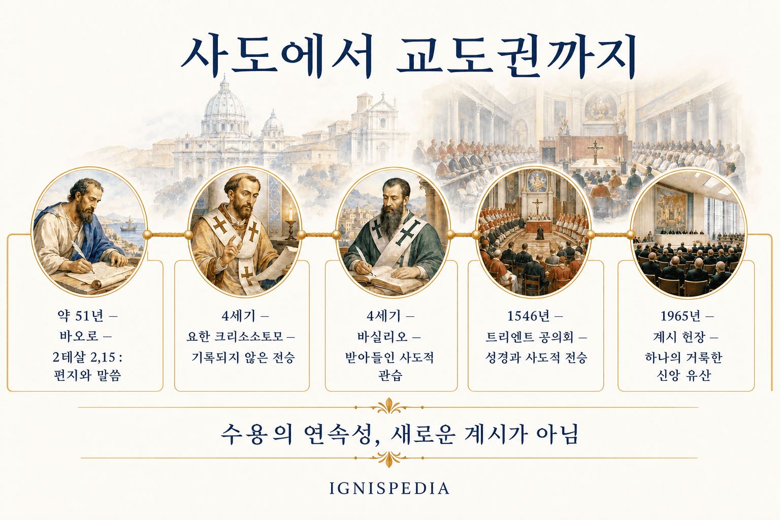성 바오로부터 데이 베르붐까지 사도적 성전 수용의 연대표