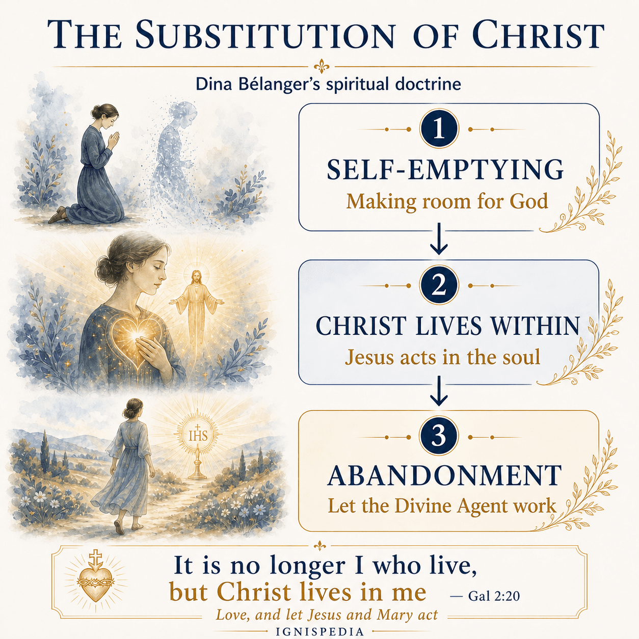 Diagram of Christ's substitution in Dina Bélanger: self-emptying, substitution, abandonment