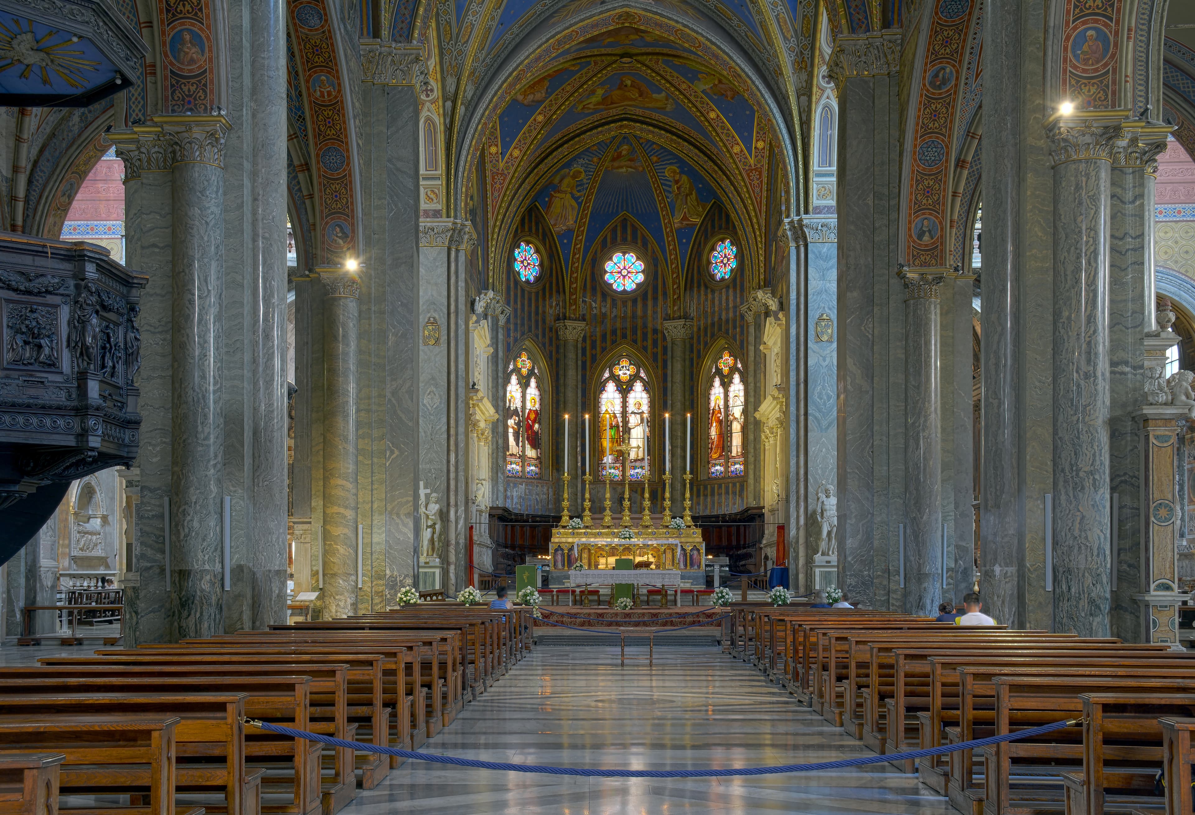 Interior of the basilica of Santa Maria sopra Minerva in Rome, burial place of Fra Angelico