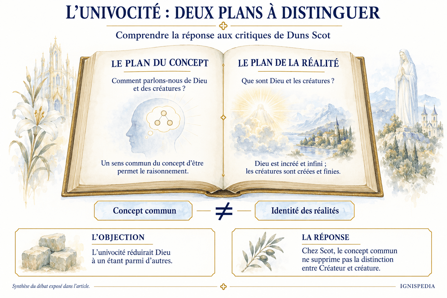 Distinction entre le concept commun d’être et la différence réelle entre Dieu et les créatures.