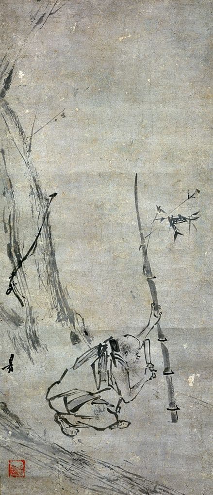 량카이 그림 속 대나무 자르는 혜능