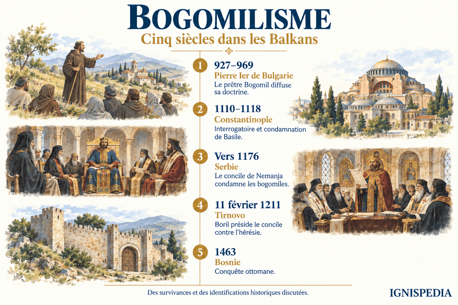 Chronologie du bogomilisme, du règne de Pierre Ier à la conquête ottomane de la Bosnie