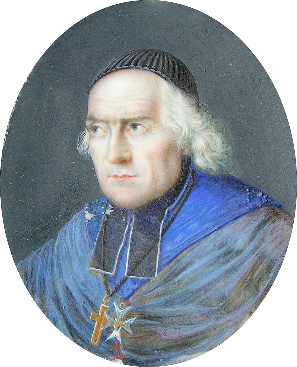 Ritratto in miniatura di Mons. Charles-François d'Aviau du Bois de Sanzay, arcivescovo di Bordeaux