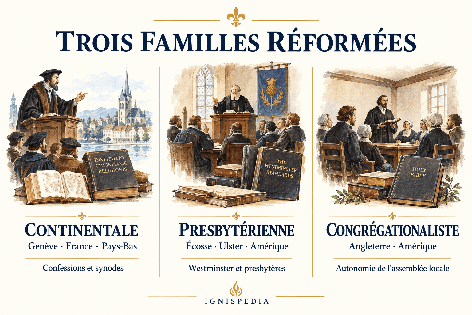 Trois familles historiques des Églises réformées