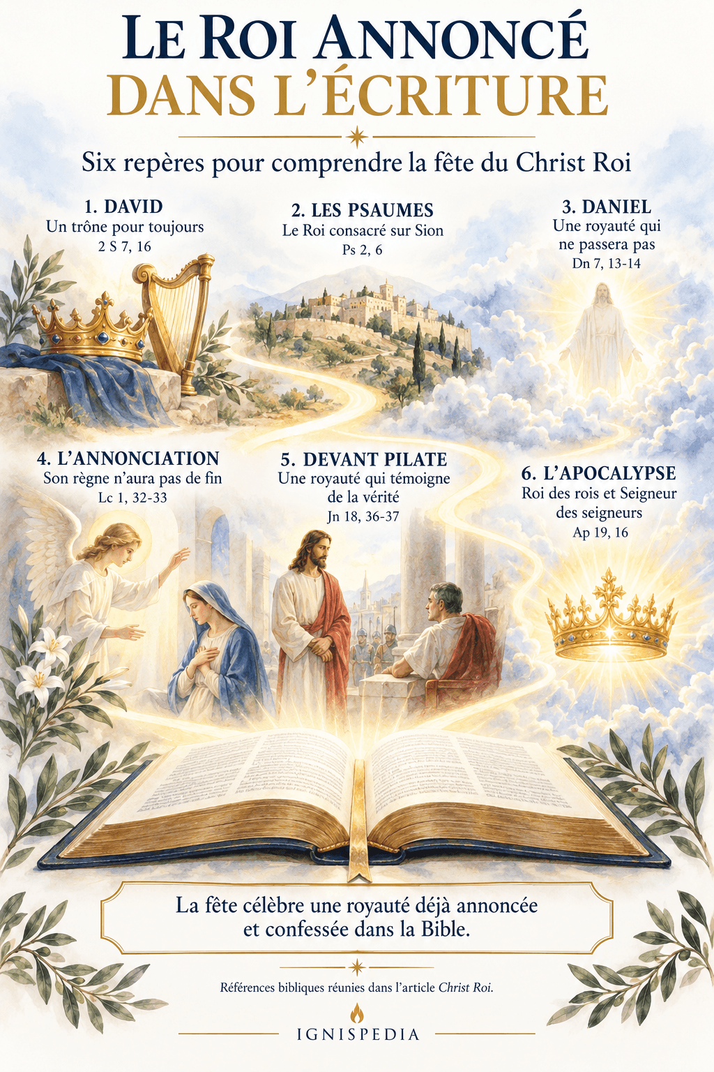 Six repères bibliques de la royauté du Christ, de David à l’Apocalypse