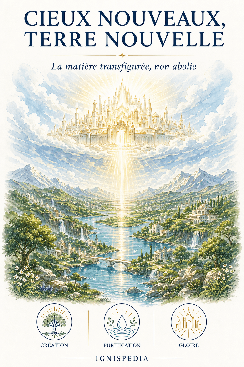 La Jérusalem céleste lumineuse descendant sur une terre nouvelle matérielle et transfigurée