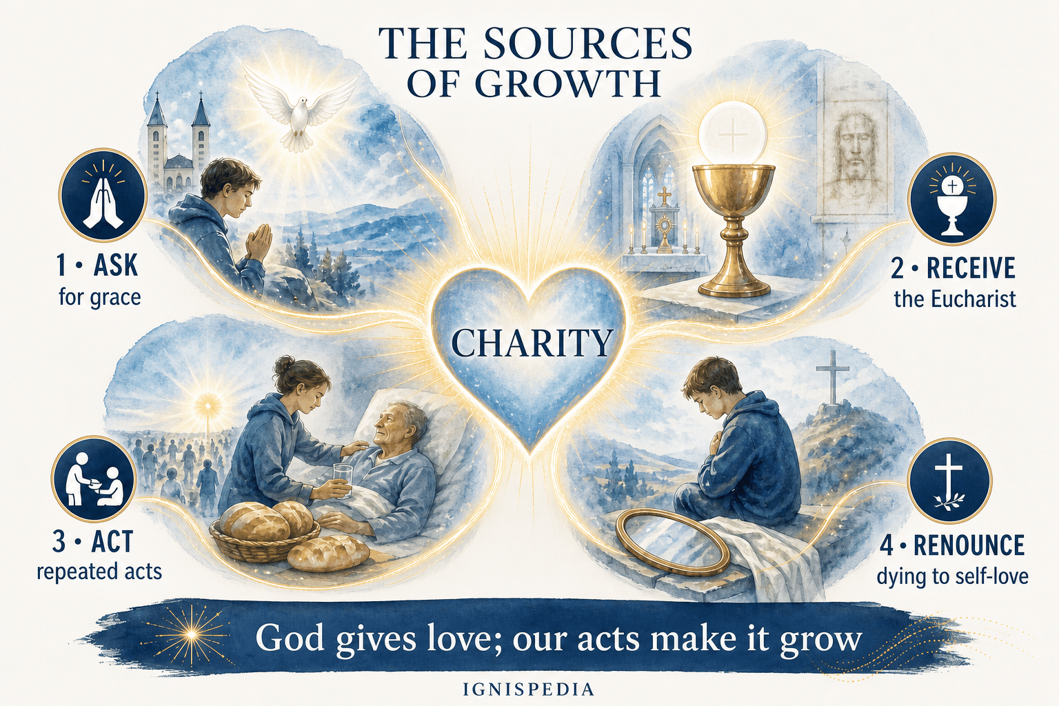 Infographic of the four sources of growth in charity