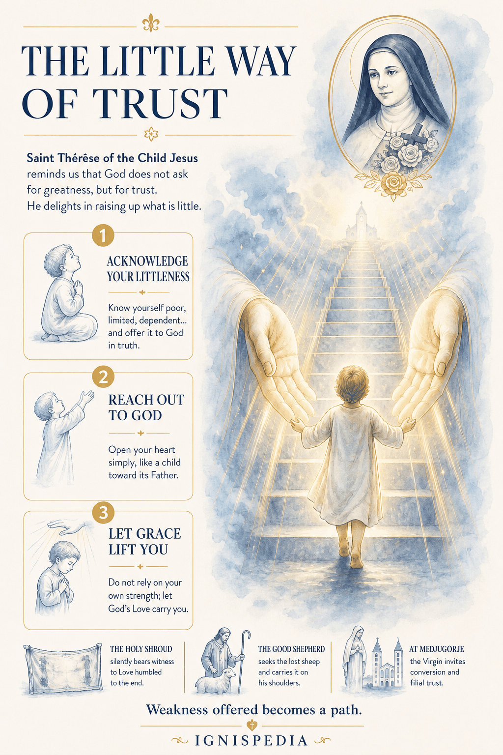 Infographic about Saint Thérèse of Lisieux’s little way of trust