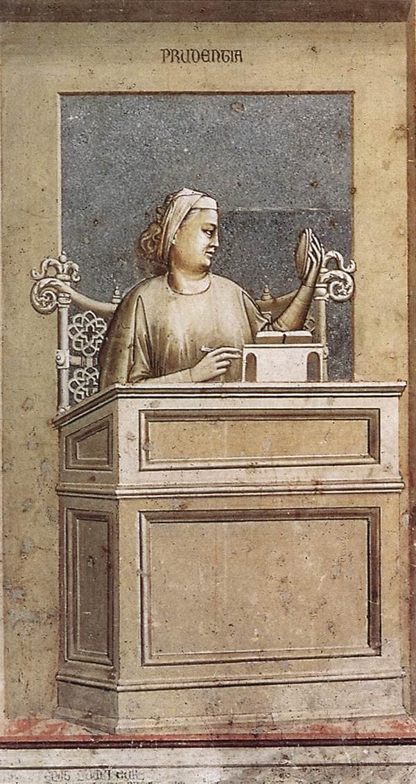 Scrovegni Şapeli'nde Giotto tarafından resmedilen İhtiyat Alegorisi