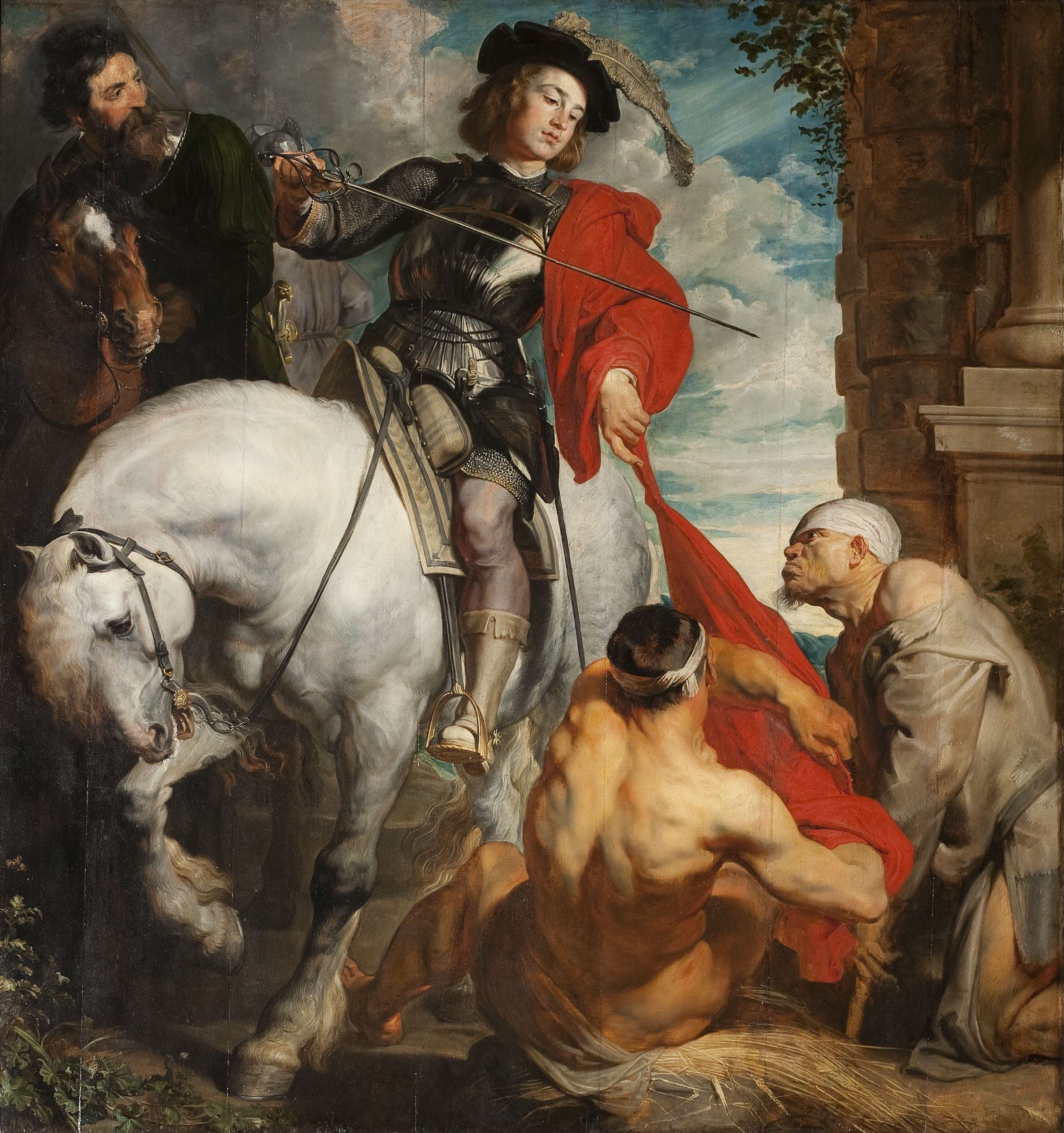 Der heilige Martin teilt seinen Mantel mit einem Armen, Gemälde von Anthonis van Dyck