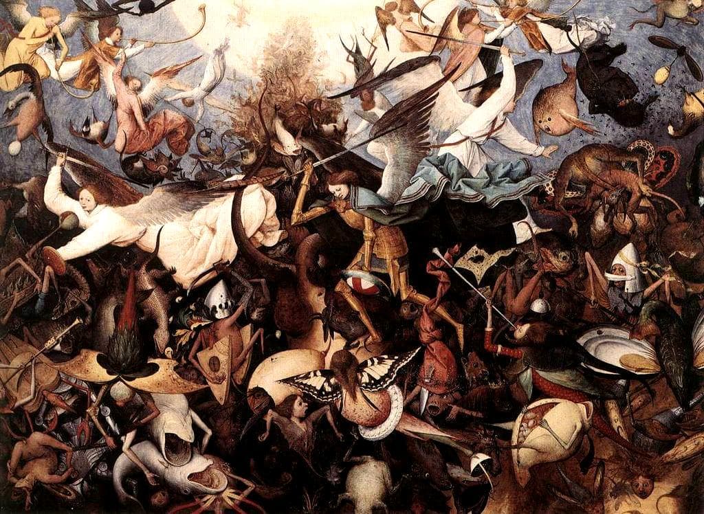 The Fall of the Rebel Angels painted by Pieter Bruegel the Elder