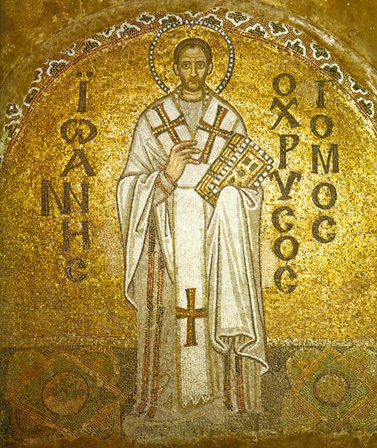 Der heilige Johannes Chrysostomus, byzantinisches Mosaik
