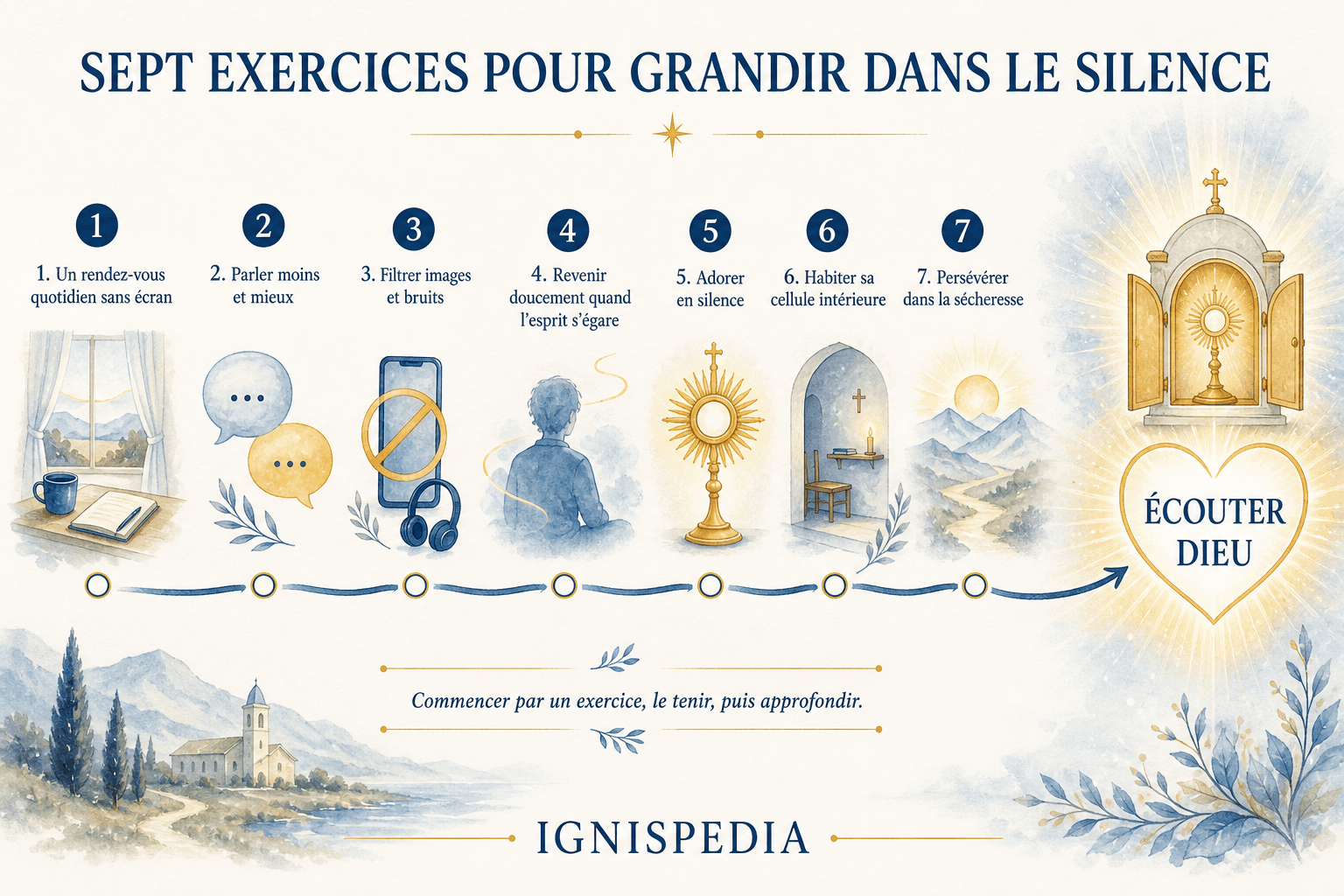 Sept exercices quotidiens pour grandir progressivement dans le silence intérieur