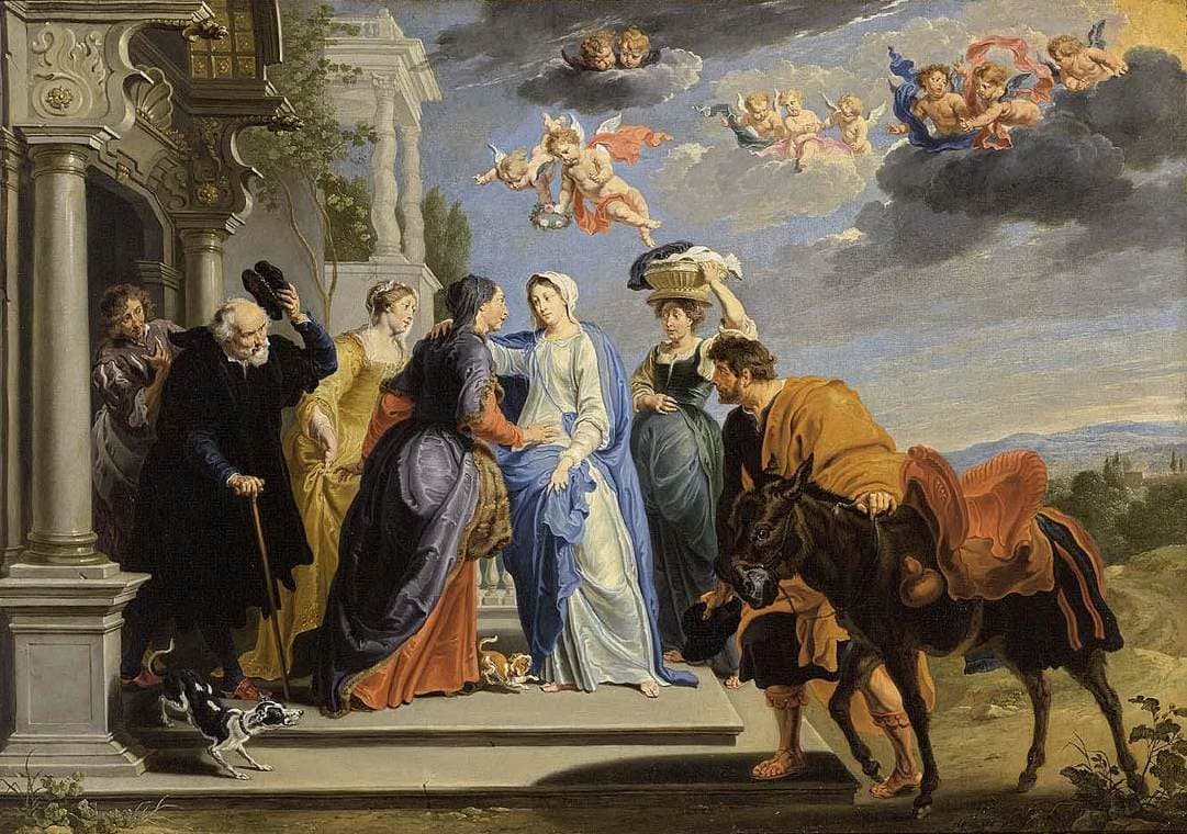 Die Heimsuchung der Jungfrau Maria bei der heiligen Elisabeth, Gemälde von Willem van Herp