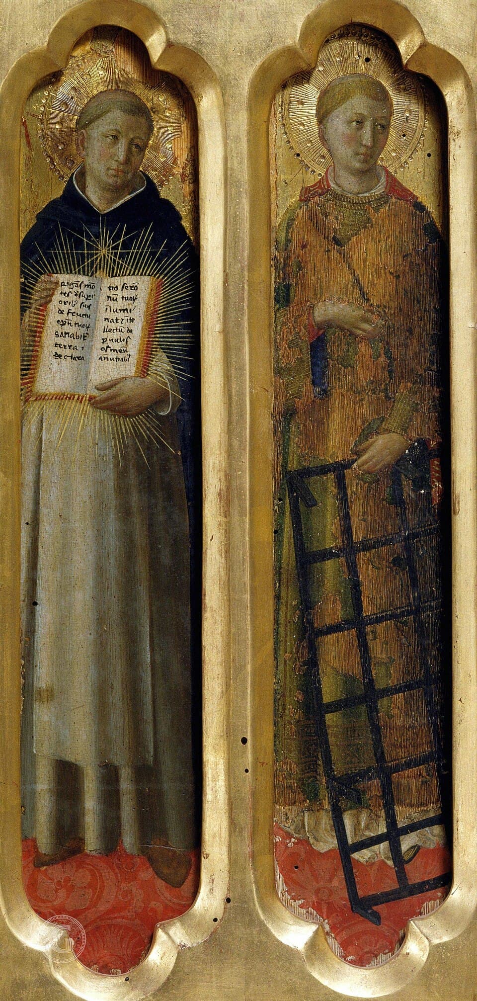 Heiliger Benedikt von Nursia und heiliger Laurentius auf einem Altarbild von Fra Angelico