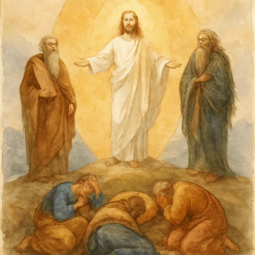 Die Verklärung: Jesus mit Mose und Elija auf dem Berg Tabor