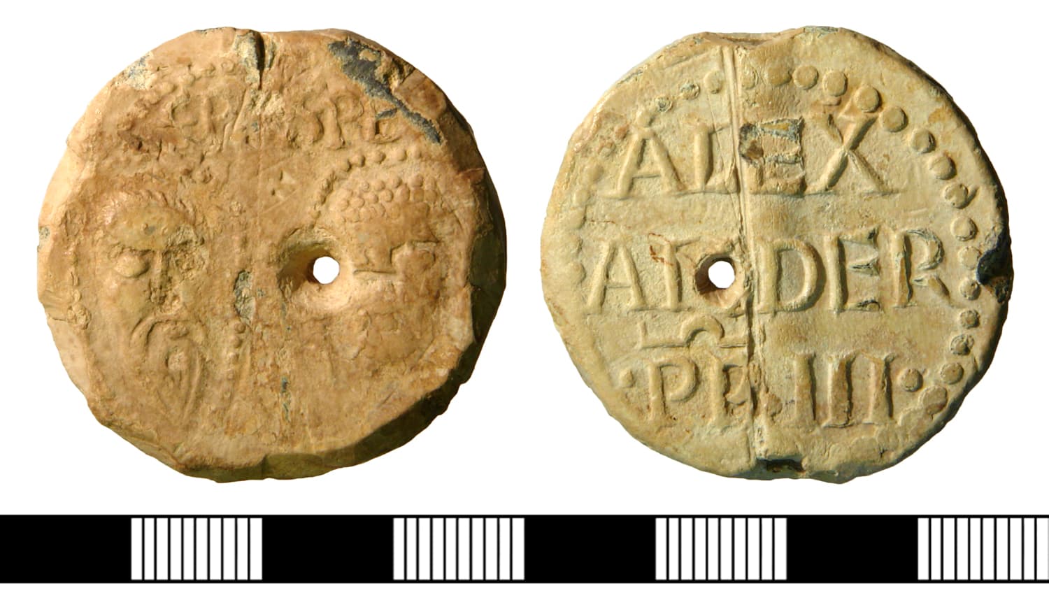 Mittelalterliche Bleibulle Papst Alexanders III.