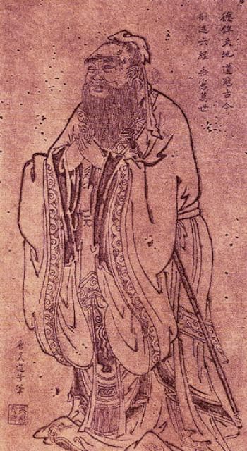 Portrait traditionnel de Confucius attribué à Wu Daozi