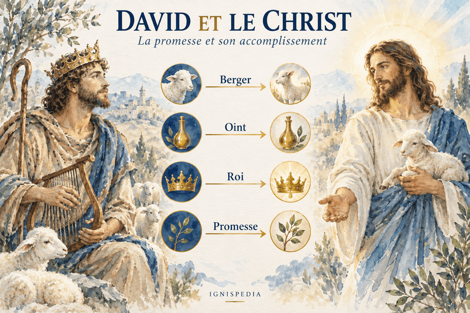 Quatre correspondances entre David et le Christ : berger, oint, roi et promesse