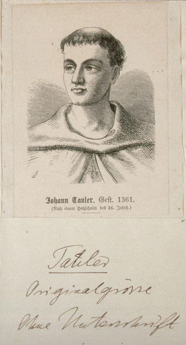 Gestochene Darstellung Johannes Taulers nach einem Holzschnitt des sechzehnten Jahrhunderts.
